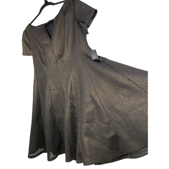 Lane Bryant 14/16 Black Mesh Print A-Line Metalic Fit & Flare Dress 14/16 NWT 76 - Picture 1 of 9